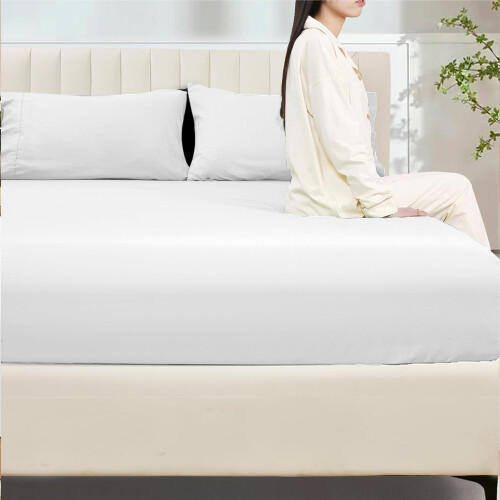 My Home Store Cotton Fitted Sheets King Size - 1