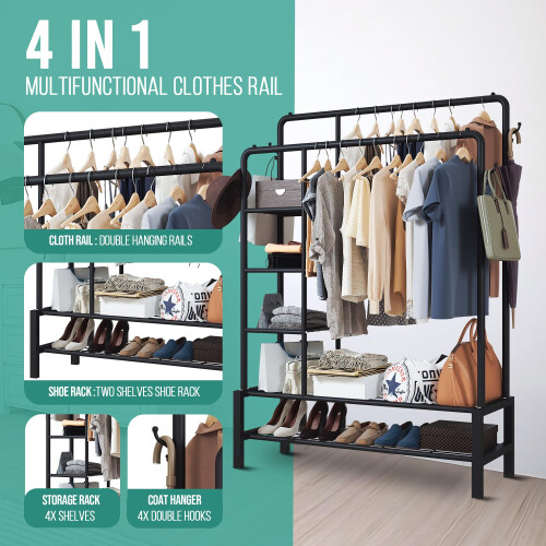 Klass Home Collection Heavy Duty Clothes Rail 1