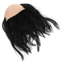 2St Zwart Rubber Sinthetische Bald Wig Voor Man En Party Accessoires