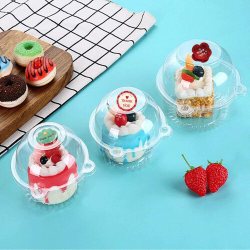 Surflyee 50 Pieces Clear Cupcake Boxes - Single Cupcake Boxes 1