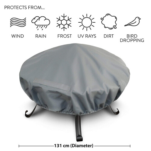 FiNeWaY Heavy Duty Premium Large Waterproof Fire Pit Cover - Size: 131cm Diameter Approx. 1