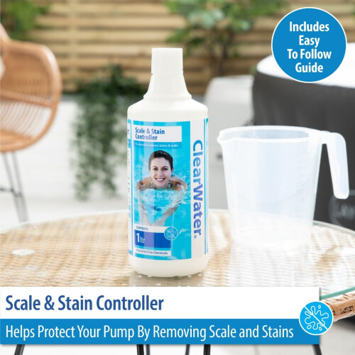 ClearWater Clearwater Scale and Stain Controller Treatment for Filter Pumps, Hot Tubs, Spas 1