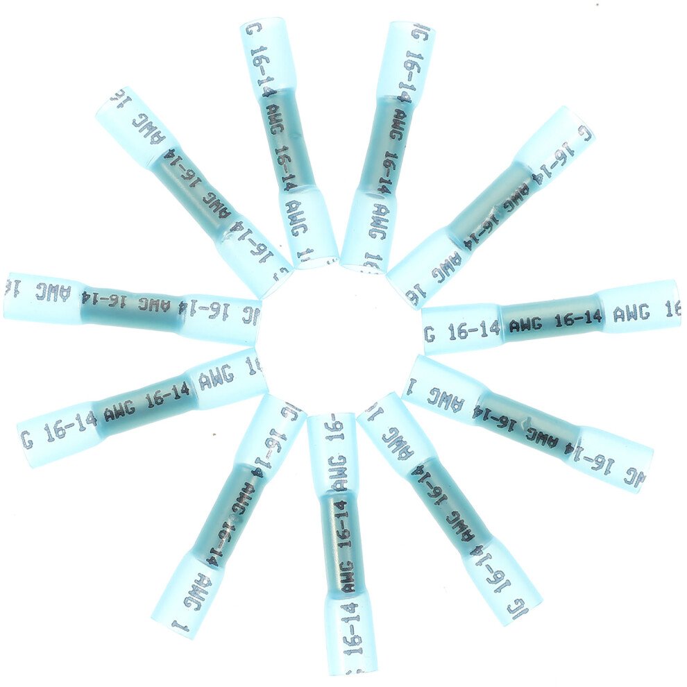 600Pcs Heat Shrink Copper Butt Wire Connectors Sky-Blue For Home Use 3642825083560