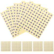 Light Yellow Self-Adhesive Numbered Stickers for Home Organizing