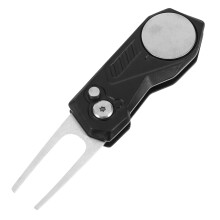 Compact Zwart Aluminium Golf Divot Tool Voor Buiten Gebruik