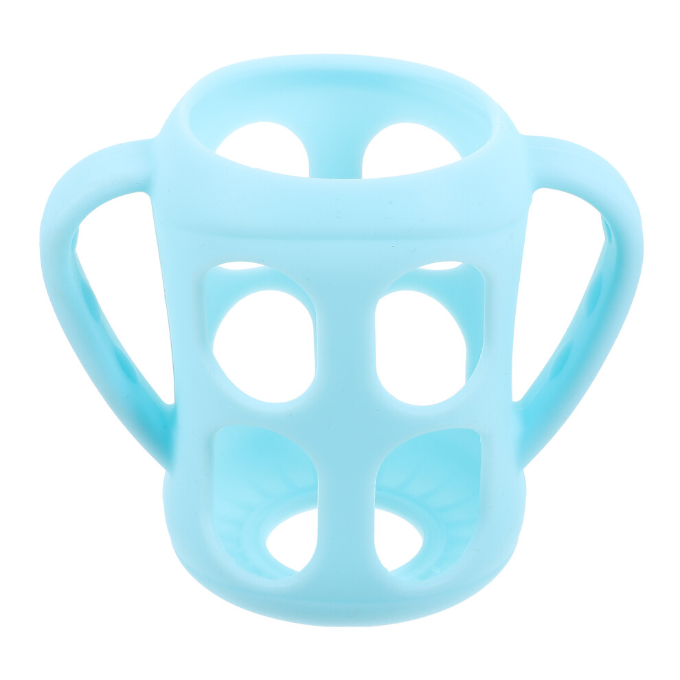 3Pcs Silicone Feeding Bottle Handles Sky- For Baby Bottle Carrying Blue Totority