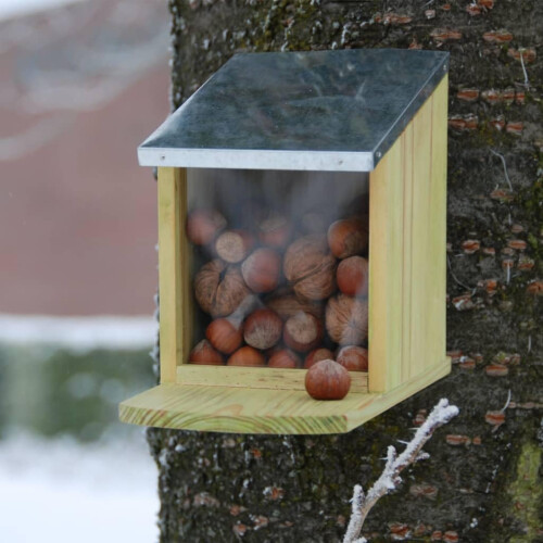 Wooden Squirrel Feeder 1