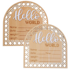8Stk Holz Baby Name Khaki Neugeborenen Ankündigung Geschenk