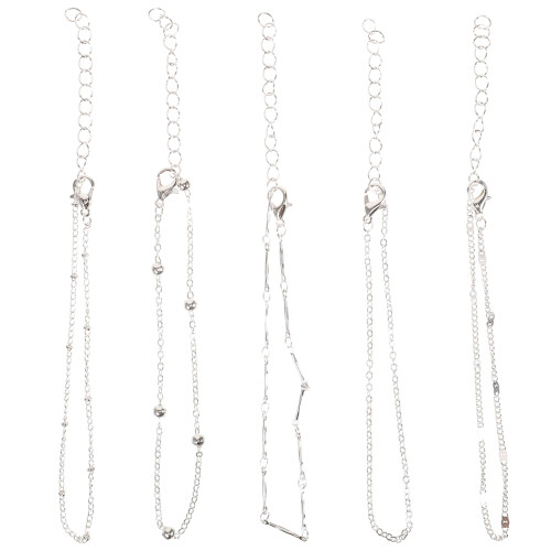 20Pièces Bracelets De Métal Argenté, Empilables