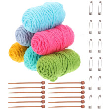 5Ensembles Aiguilles À Tricoter Mini Bois Assorties Outils DIY Décor