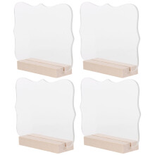 8Stk Weiß Acrylplatzkarten Für Hochzeit, Tischnummernhalter Aus Holz