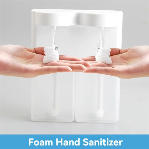 300ML Automatic Sensor Double Soap Dispenser USB Charging Soap Dispenser 3 Level Adjustable Wall Mount for Bathroom,C