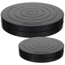 4St Draaibare Cake Stand Clay Turntable Zwart Met 360 Graden Rotatie