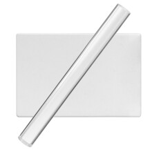 2Pcs Transparent Polymer Clay Rollers with Acrylic Sheet Backing Board