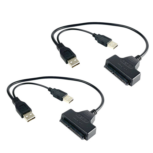 6Pcs USB to External Hard Drive Adapter Cable Black for Laptops