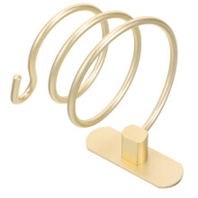 2Pcs Golden Hair Dryer Rack Wall Mounted Space Aluminum Storage Holder