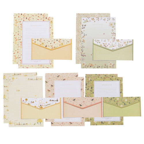 10Sets Letter Paper with Envelopes Assorted Color Stationery Set
