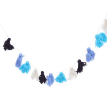 3Pcs Creative Blue Tassel Wall Ornament Hand-Woven Home Hanging Decor