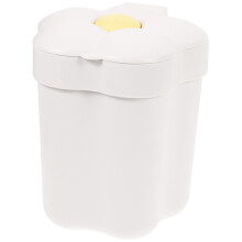 4Pcs White Small Trash Bin with Lid Sturdy Plastic Home Wastebasket