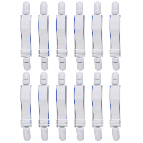 36Pcs White Bed Sheet Holder Straps Elastic Clips for Flat Sheets