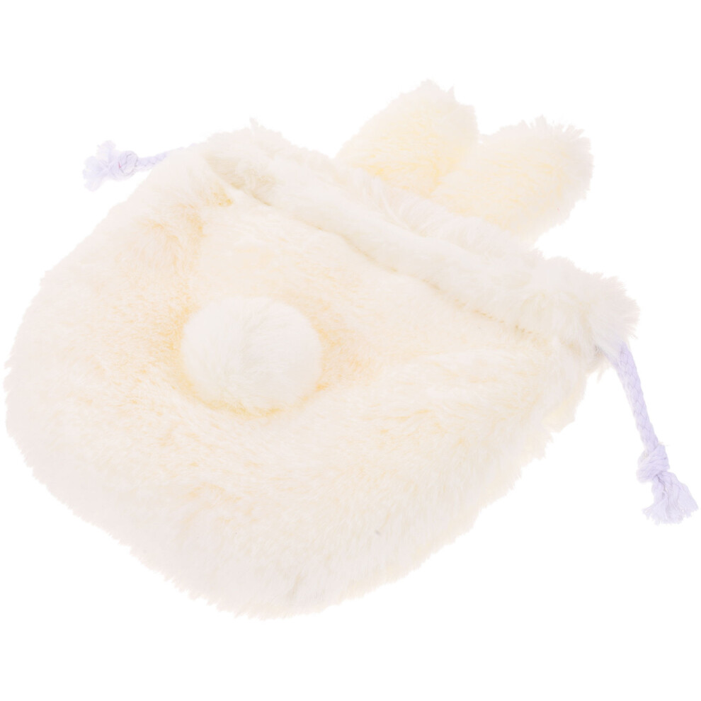 Villcase White 4Pcs Plush Drawstring Cosmetic Bags Travel Storage Toiletry Bags