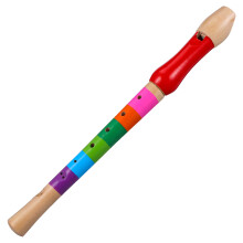 5Pcs Safe Wood Recorder Instrument Assorted Color for Music
