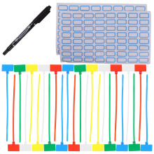 4Sets Nylon Cable Labels Tags Assorted Colors for Cord Identification