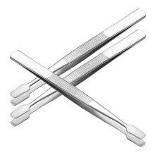 9Pcs Stainless Steel Flat Tweezers for Stamp Collectors and Crafts