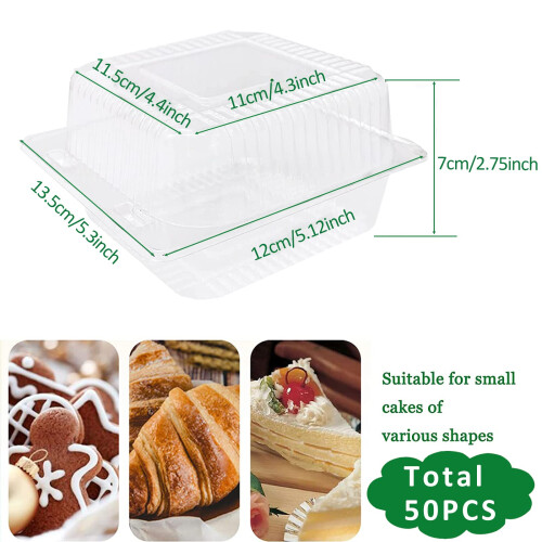 Maridergo 50 Pieces Single Individual Cake Slice Boxes 1
