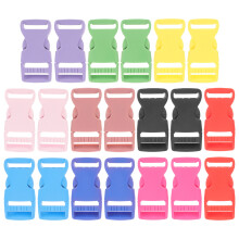40Pairs Assorted Color Plastic Side Release Buckles for Luggage Straps