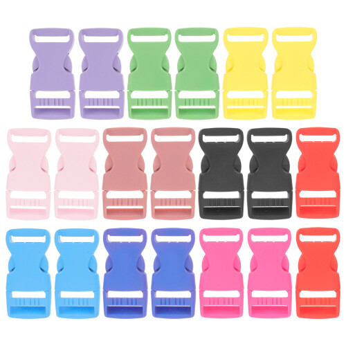40Pairs Assorted Color Plastic Side Release Buckles for Luggage Straps