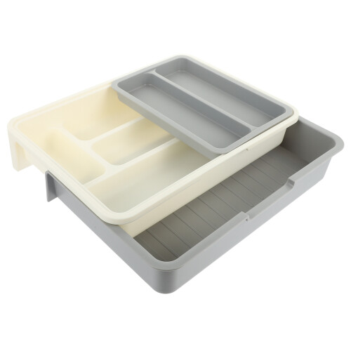 2Sets Multi-Function Plastic Cutlery Storage Box for Kitchen and Home