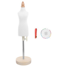 2Pcs Decorative Sewing Mannequin Woman Small Wooden Dress Stand