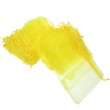 200Pcs Breathable Yellow Fruit Netting Bags Mesh Drawstring Covers