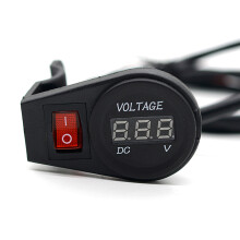 Digital Voltmonitor Dc Auto Schwarz Mit Schalter Rot