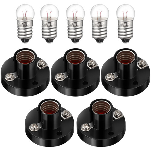2Sets E10 Schraublampenfassung Mit Birnen, Kunststoff, Für Schule