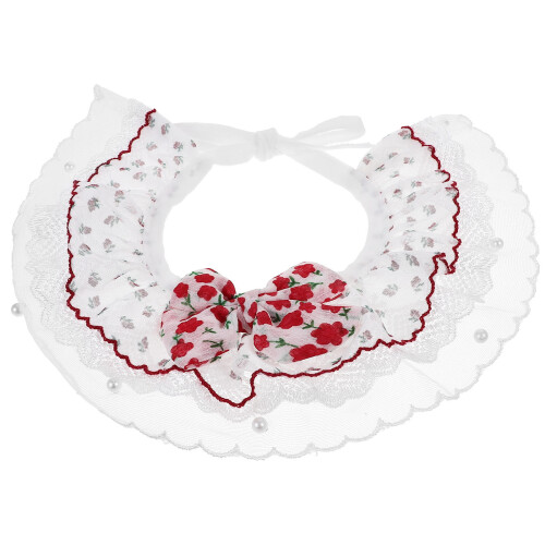 5Pièces Colliers Pour Chats Blancs Avec Dentelle,