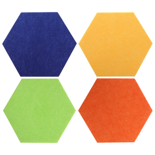 8Pcs Bright Color Felt Pin Board Hexagon Design for Wall Decor