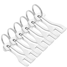 24Pcs Compact Silver Shopping Trolley Token Pendant Portable Keychain