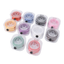 10 piezas de hilo elástico plano para pulseras 90 m 0,8 mm multicolor