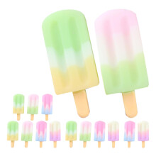75Pcs Resin Miniature Ice Cream Charms Assorted Color Doll House Decor