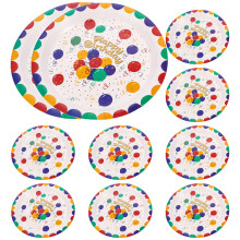 30Pcs Party Food Plates Paper Snack Plates Multipurpose Festive Colors
