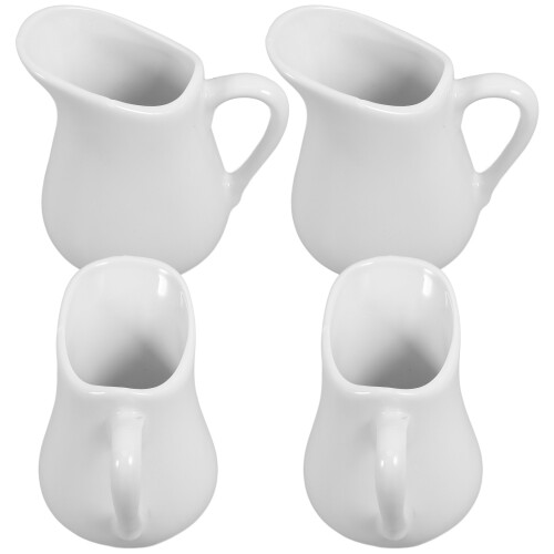 12Pcs Ceramic Creamer Pitchers White Mini Milk Containers for Coffee