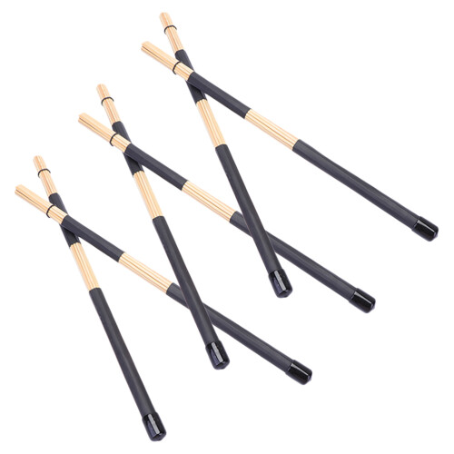 6Pairs Bamboo Rod Drumsticks Black Drum Set Accessory for Beginners