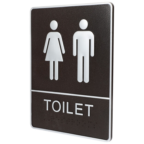 3Pcs ABS Bathroom Sign Plates Multi -Adhesive Restroom Decor