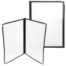 10Pcs Black Transparent Menu Folder PVC Binder Cover Restaurant Use