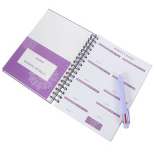 2St Budget Money Organizer Paars Met Spiraal, En Plastic