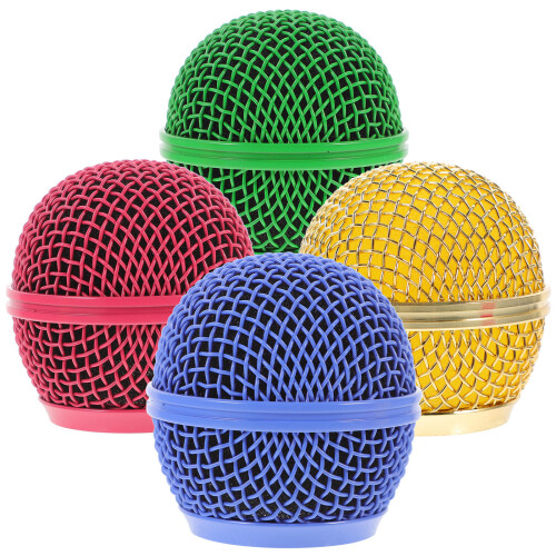 8Pcs Assorted Color Metal Microphone Grille Heads for Mic Replacement
