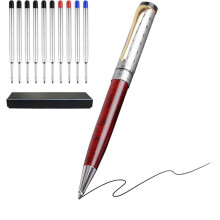 Luxury Metal Ballpoint Pens,Pen Set Medium Point 1.0mm(10 Pcs Refills)Fancy Pens,Nice Pens for Journaling,Writing,Office