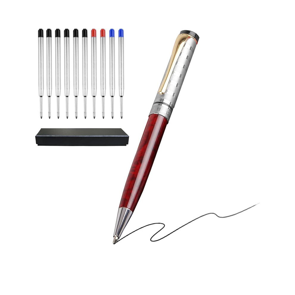 Luxury Metal Ballpoint Pens,Pen Set Medium Point 1.0Mm(10 Pcs Refills)Fancy Pens,Nice Pens For Journaling,Writing,Office 6032999247306